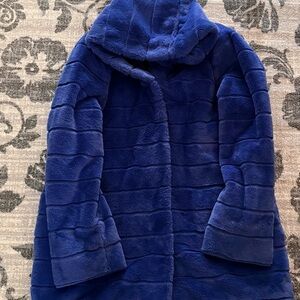 Cozy Blue Faux Fur Coat